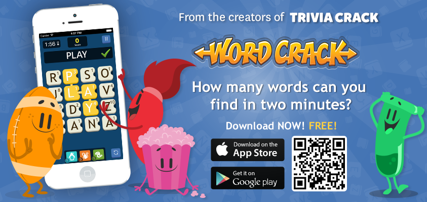WordCrack's tweet image. Tired of waiting FOREVER for friends to play you back on @TriviaCrack? Download @WordCrack for FREE and #GetCracking!