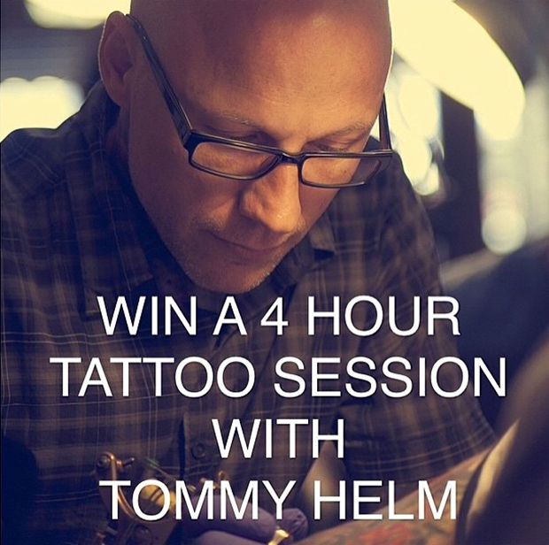 VagabondCo's tweet photo. Who wants a free 4 hr #Tattoo session from @tommyhelmart and do some good also? #loveformatt http://t.co/3sC0hL8ONx