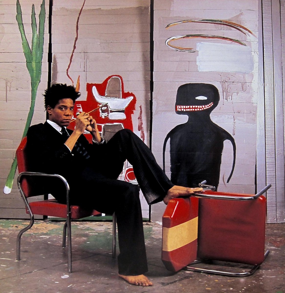 perryaprice's tweet photo. "believe it or not, I can actually draw." #jeanmichelbasquiat born 54 years ago today. #SAMO http://t.co/T7bpZ5kRQk