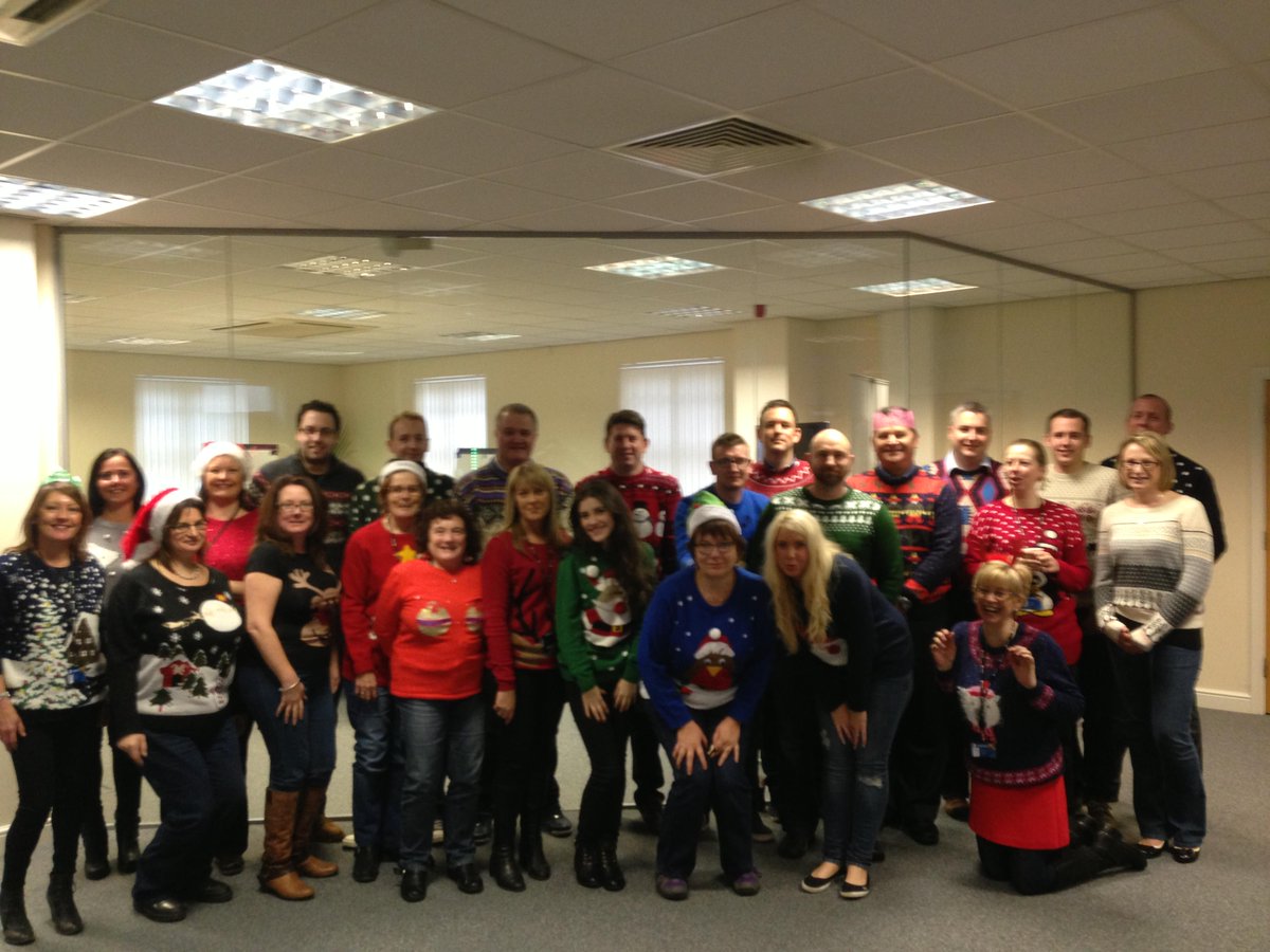 centerplateUK's tweet photo. The Centerplate team at Head Office saved Christmas Jumper Day for Christmas week! #MerryChristmas #ChristmasJumper http://t.co/oBvtmb2YtW