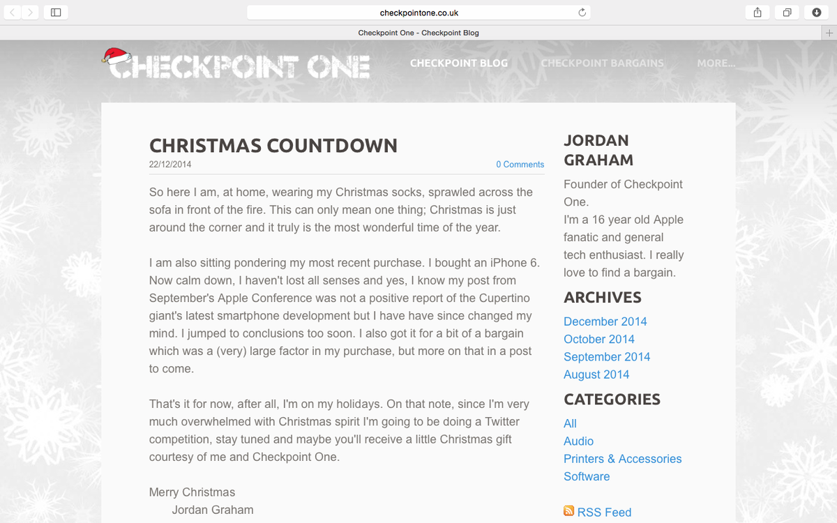CheckpointOne's tweet image. What do you think of our White Christmas inspired website design? #christmas checkpointone.co.uk