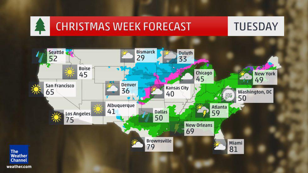 #HolidayTravel issues expected Tuesday &amp; #Christmas Eve w/ wind, rain &amp; #snow for many: wxch.nl/1x3cTcT