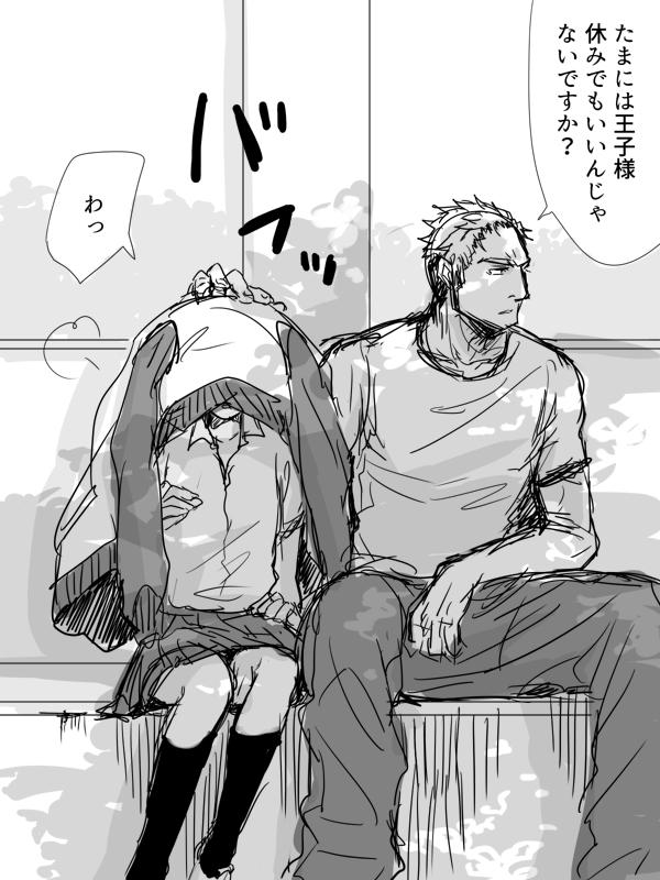 #リプが来たコンビごとに今思いついた描く予定なんてひとつもない漫画の一コマを描く ⑤孝と椎奈 ⑥千里と郁也 なぐさめ方が不器用
