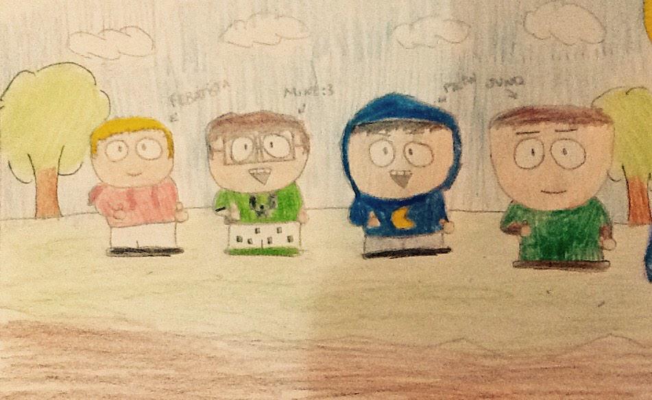 SrTomate_'s tweet photo. A turma no formato south park !!!!!!!! @MikeLink1 @TazerCraft @FebatistaCraft e @Jvnq espero que gostem :D http://t.co/v7rjLmar6k