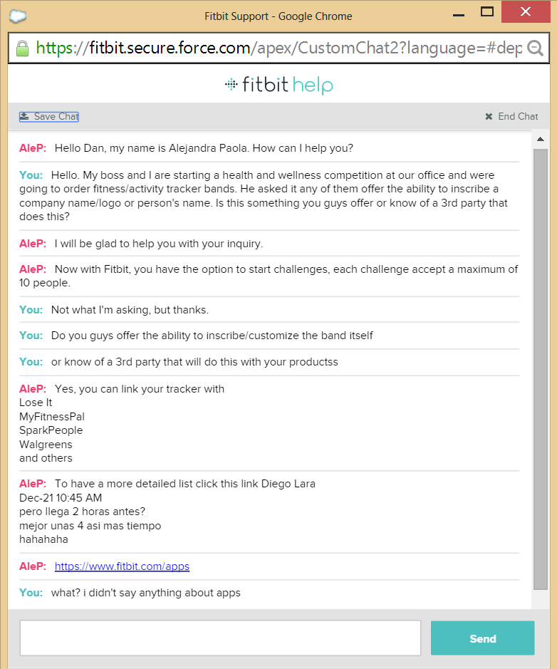 fitbit help chat