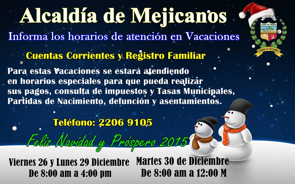 prensamejicanos's tweet photo. compartimos horarios especiales de atención que tendremos en estas Vacaciones @radioyskl @morisonsiete @ElMundoSV http://t.co/g4STZ688HF