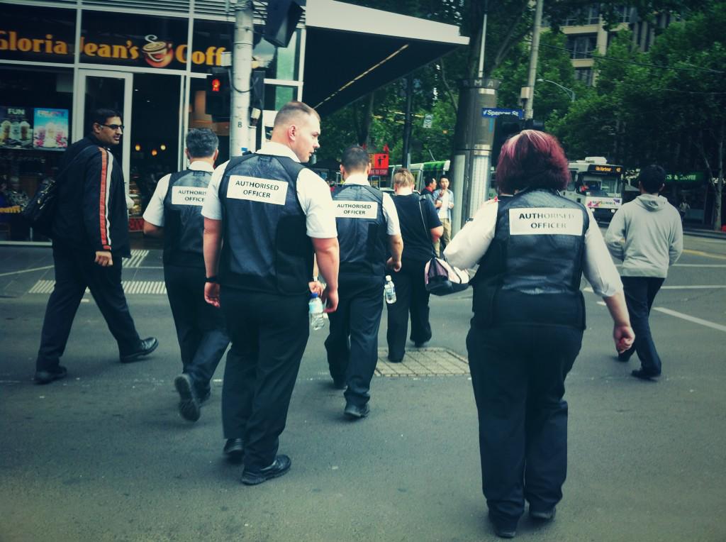 onegirlinmelb's tweet image. These #metrotrains vests make it look like they all want to be in a SWAT team.. #traincops