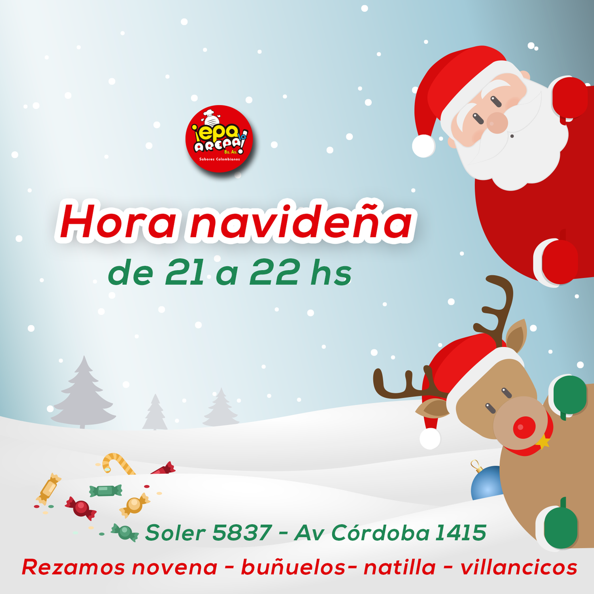 Noche de novena de aquí hasta el 24 de Dic! #NovenasNavidenas #BuenosAires #colombia #arepas #villancicos