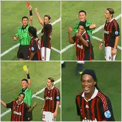 Footy_Bucket's tweet photo. Only Ronaldinho can change a red card to a yellow.. http://t.co/8JFKUf3jWe
