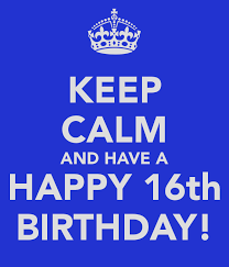  happy birthday girl loads of kisses for u enjoy it you will only be 16 once 