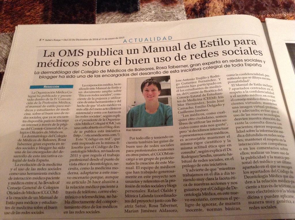 EnfSaludDigital's tweet photo. :-D RT @antoniomascaro ".@rosataberner en el @salutif de este mes http://t.co/oNpjP1kwHE"