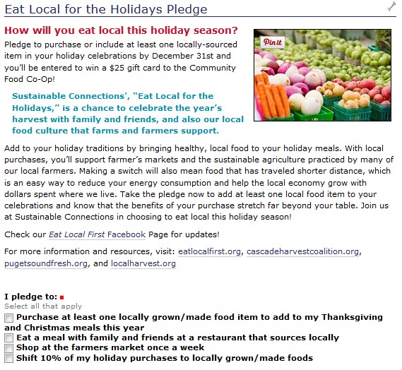 EatLocalFirstNW's tweet photo. Just 9 more days to make the #eatlocalfortheholidays pledge! 
Sign up and take action here http://t.co/aKaKMv4yhj http://t.co/tvT5rquZAH