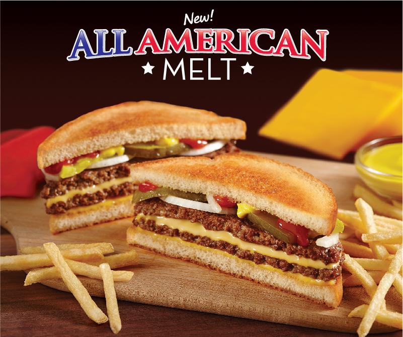 SteaknShake's tweet photo. All-Americans aren't born…they're made with two crispy edged steakburgers and melty American cheese. http://t.co/1VXBKZ8GhE