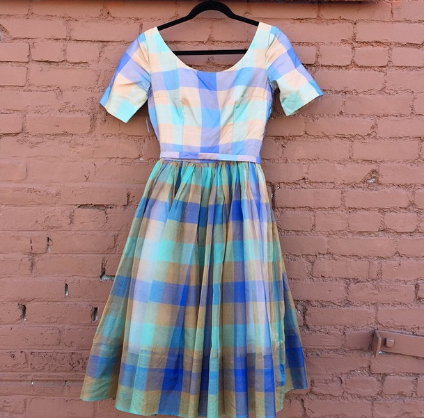 SHAREENdotcom's tweet photo. Plaid organza. Doesn't get prettier. #50svintage #shareendotcom #plaiddresses http://t.co/A7RBpkd11F