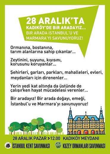 #28AralıktaKadıköydeyiz!

#MarmarayıSavun
#YaşamıSavun