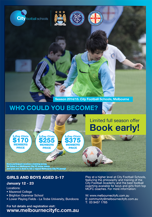 City Football Schools Sign up now to go into the draw for a signed @MelbourneCity jersey! >bit.ly/CFS2015Jan