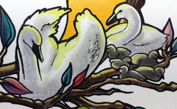 markeruniverse's tweet image. A new #CopicTutorial for the #Copic12DaysofChristmas: Day 7 is online —Swans bit.ly/1xG0f6d