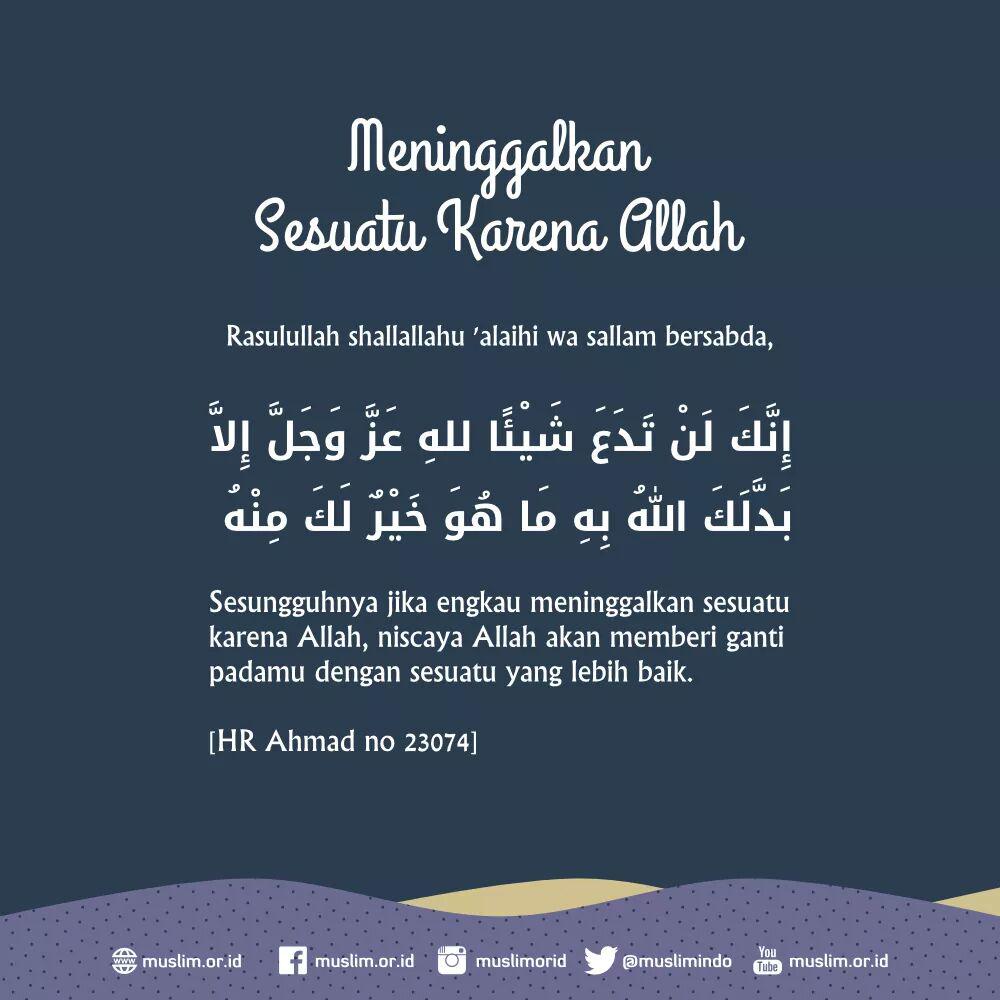 Hasil gambar untuk muslimah.or.id meninggalkan karena allah