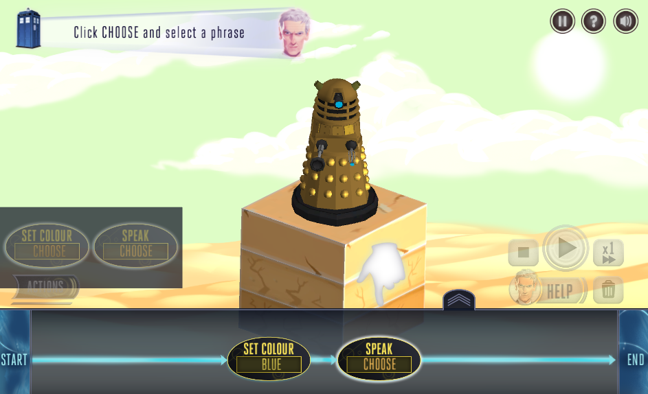 ICTmagic's tweet photo. Great Dr Who online game - players use basic coding ideas to complete levels #ukedchat #edchat http://t.co/8mT9y19F9D http://t.co/8EZZ4eXRCI