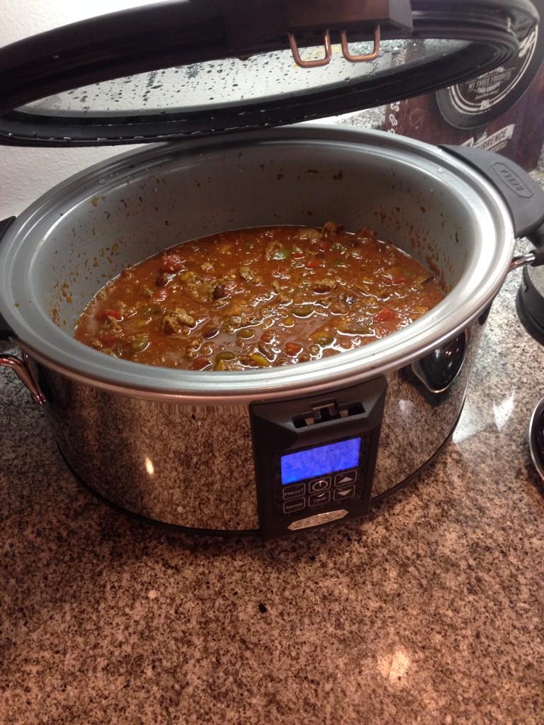 This <a href="/BellaLife/">BELLA</a> slow cooker / searing pot is giving me LIFE! made a spicy turkey chili. YUM! #myBELLLAlife