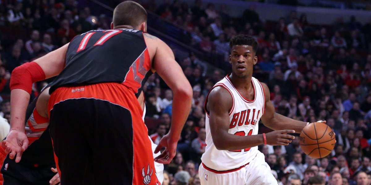 NBA.com (@nbacom) on Twitter photo Jimmy Butler (27p, 11r, 4a, 5b) continues to dominate as @ChicagoBulls beat <a href="/Raptors/">Toronto Raptors</a> 129-120: on.nba.com/1B0cx7f Jimmy Butler (27p, 11r, 4a, 5b) continues to dominate as @ChicagoBulls beat <a href="/Raptors/">Toronto Raptors</a> 129-120: on.nba.com/1B0cx7f