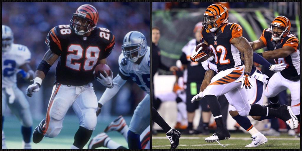 SportsCenter's tweet photo. Jeremy Hill becomes first Bengals rookie to rush for 1,000 yards since Corey Dillon in 1997. http://t.co/h4aUKqmggn