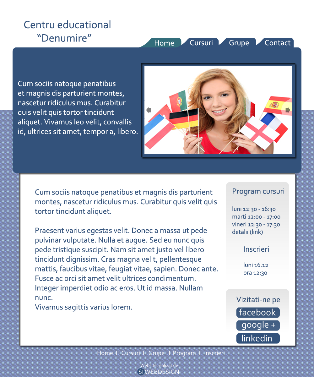 siwebdesigneu's tweet image. New template @siwebdesigneu 
Proiect_Site_Centru_Cursuri