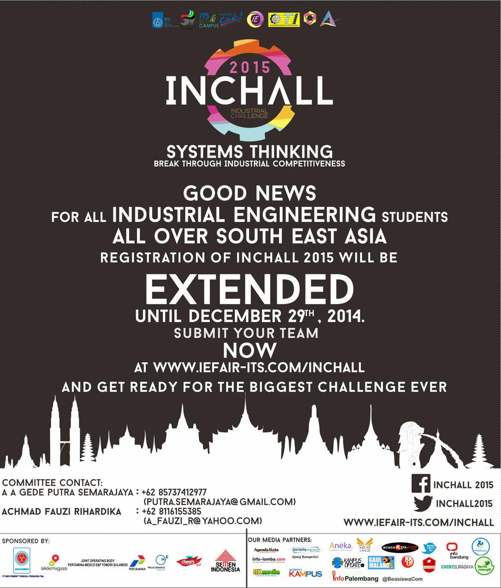 one more important information for every collegian on southeast Asia, that @inchall2015 registration were extended!!!