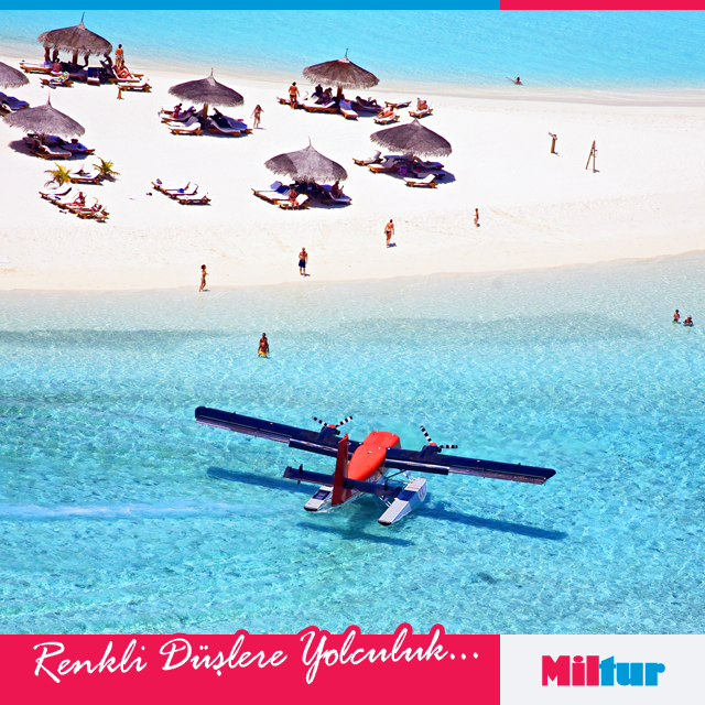 Maldivlerde otelinize transfer için bir deniz uçağı yada bir sürat teknesi kullanabilirsiniz. miltur.com.tr/-Maldivler-Tur…