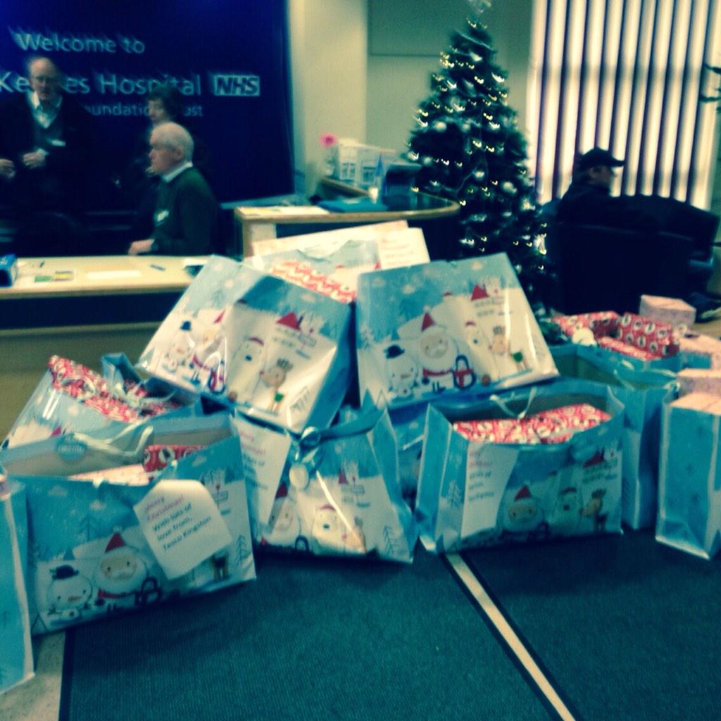 Tesco Milton Keynes kingston at Mk hospital giving every child a gift from Santa