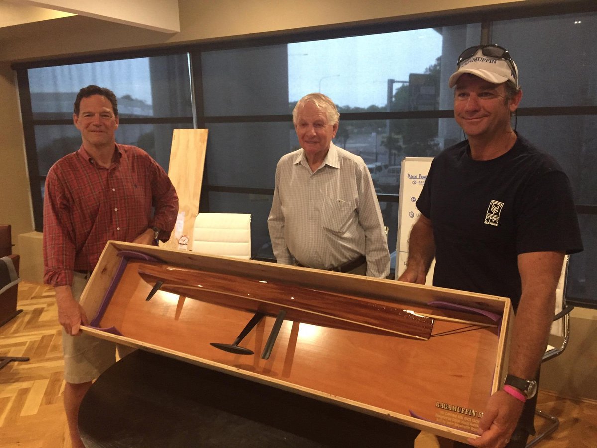 TeamRagamuffin's tweet photo. Syd liked the finish on the half-model and wanted to know how if he could get it on Ragamuffin 100... #RSHYR http://t.co/HTg1H8OQEn