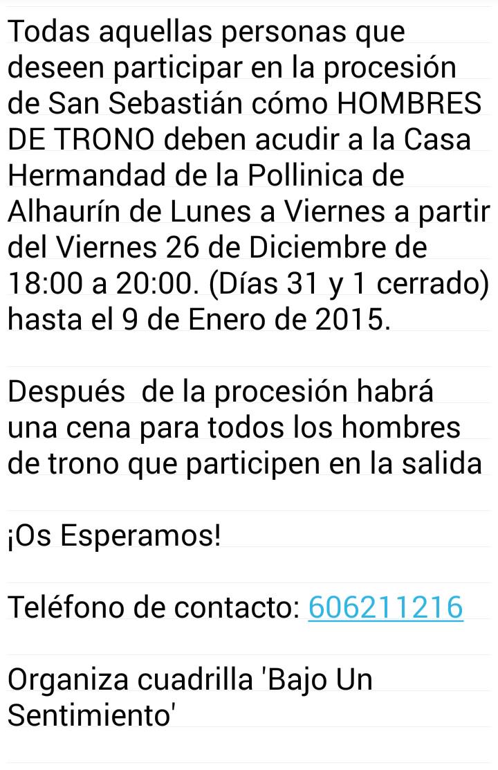 Sir_Antonio96's tweet photo. "@BajoTuRefugio: HORARIOS Y TALLAJES PARA SAN SEBASTIÁN: ¡Animate! Haz RT Para ayudarnos a difundirlo http://t.co/UweCmouyjr"
