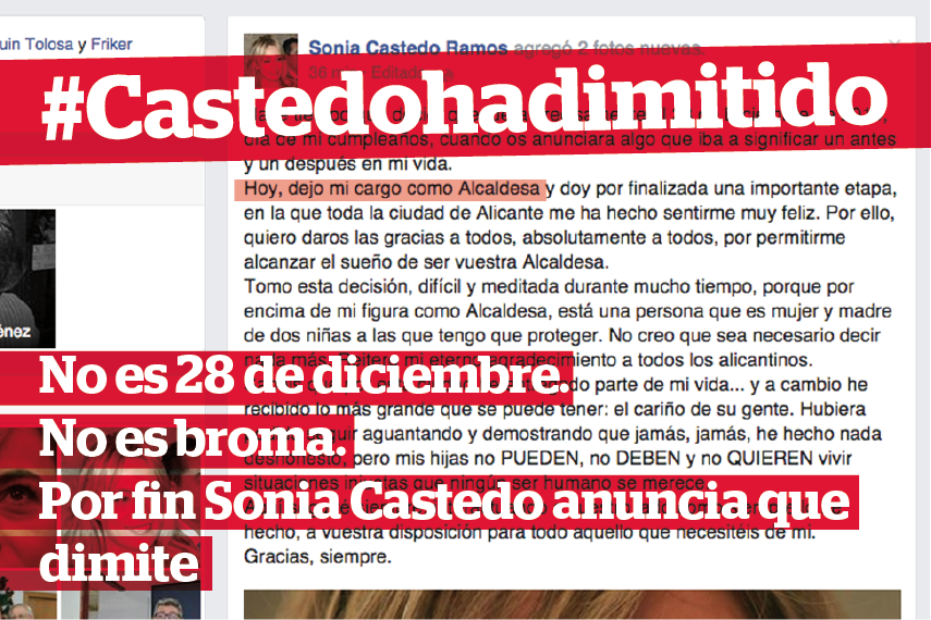 eualacant's tweet photo. Dimite Sonia Castedo. Alicante gana un poco de dignidad #Castedohadimitido #Castedodimision http://t.co/Effk4OsfAk