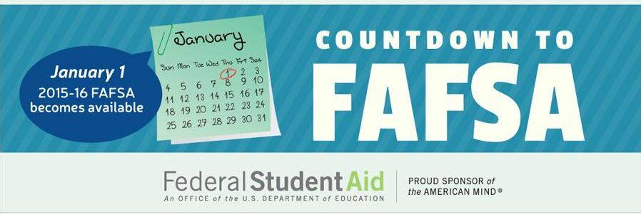 The 2015-16 FAFSA will be available on January 1, 2015! Share this post to spread the word!