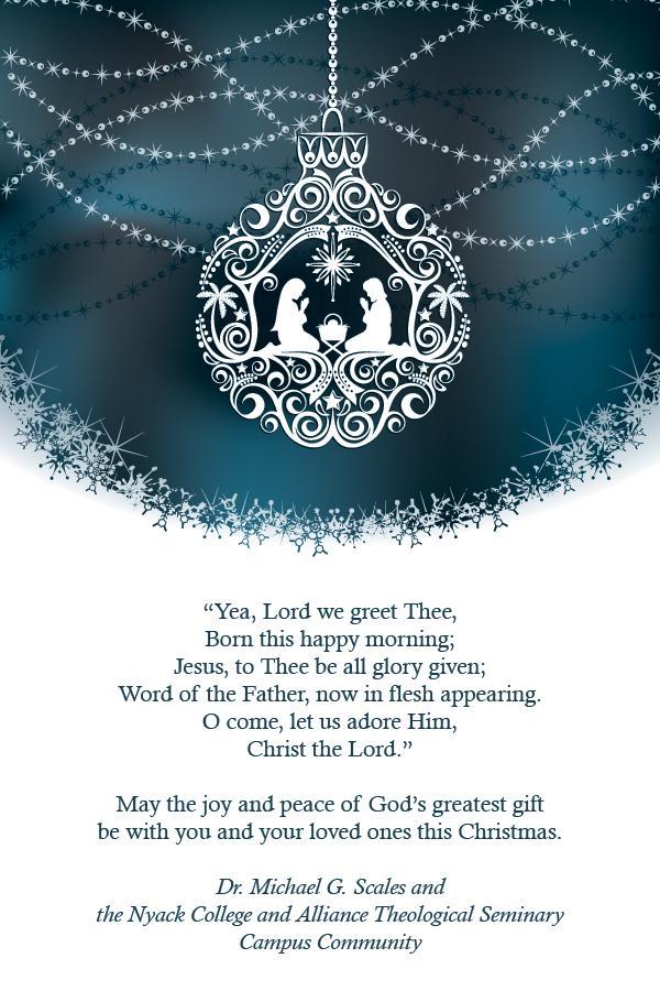 NyackGradSchool's tweet photo. Happy #Holidays from Nyack College! May the #joy &amp; #peace of God's greatest gift be w/ U &amp; loved ones this #CHRISTMAS http://t.co/h7FDaxXvFR