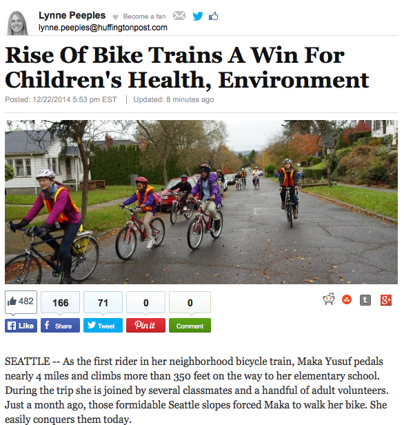 seabikeblog's tweet photo. Huffington Post spotlights Seattle's bike to school movement, research http://t.co/vhT5Z6wVBK #SEAbikes http://t.co/NBvKeTLYig