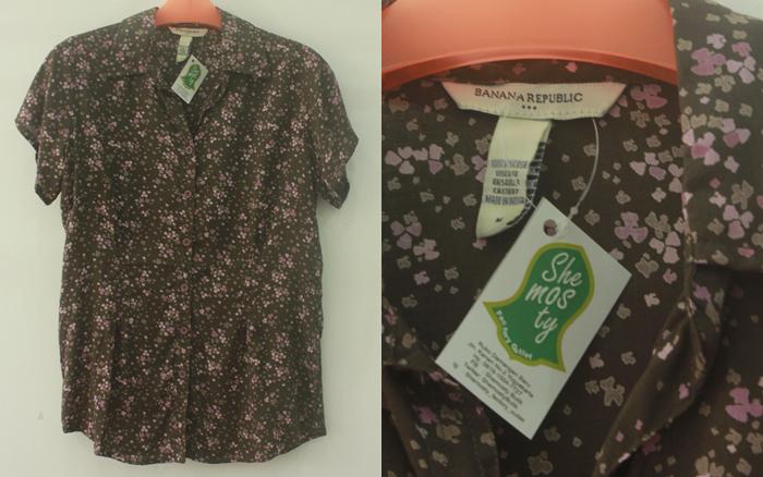 Kemeja cewek lengan pendek by Banana Republik, wanna ?