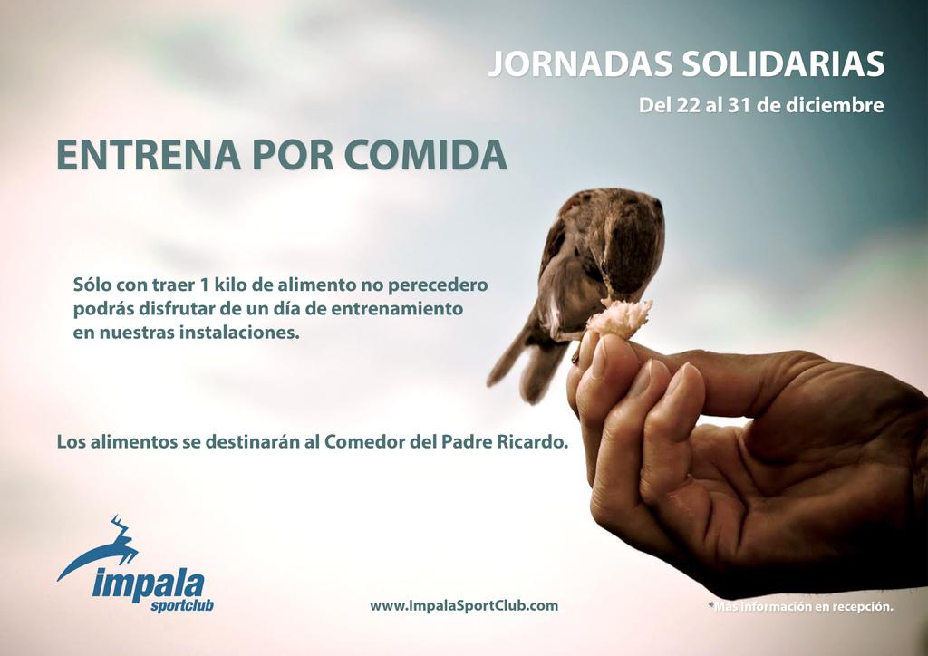 Os recordamos que las jornadas solidarias son hasta el 31 de Diciembre. Gracias por colaborar. #EntrenaPorComida
