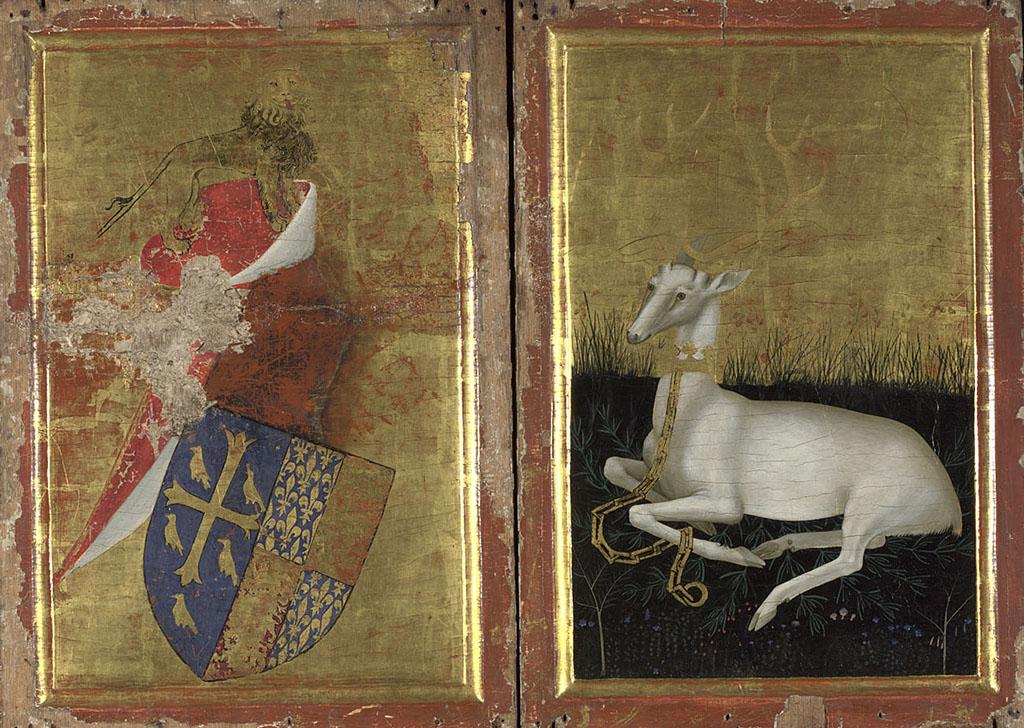 NationalGallery's tweet photo. Did you guess? Today's #NGAdvent can be found on the reverse of 'The Wilton Diptych' http://t.co/VXtqfM6kXx http://t.co/kwO6zHbqyD