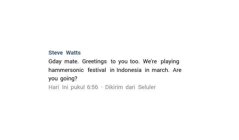 Steve Watts pun juga akan beranjak ke <a href="/hammersonicfest/">HAMMERSONIC FESTIVAL</a> 2015 mendatang. Bagaimana dengan kalian?