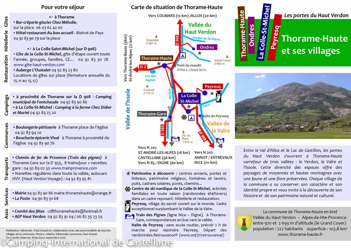 campinginter's tweet image. Thorame-haute 04 en remontant le Verdon à 40 min.de Castellane, gare historique du Train des Pignes  "Thorame-haute"