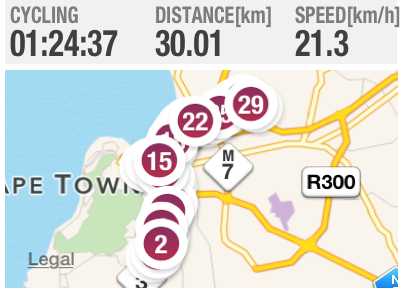 patricknealb's tweet photo. Commuting with #PolarBeat - 30km. #OneLessCar #iRideCT @BicycleCapeTown @CTBikeCommuter http://t.co/YNdbcn0sh6 http://t.co/3qAmoLffxH