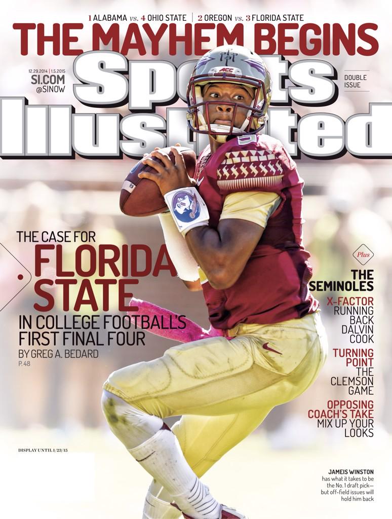 FSUFootball's tweet photo. .@SInow details why the #Noles can win the @CFBPlayoff this week with Jameis Winston on the cover. http://t.co/FldJa7eR4j