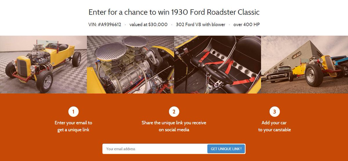 CarStable's tweet photo. Love cars?  When you sign up, you're automatically enrolled in our Classic Car giveaway - a 1930 Ford Roadster! http://t.co/tfk1fzk9z2