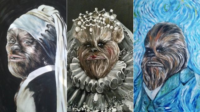 io9's tweet photo. Chewbacca Is Beautiful As The Wookiee With The Pearl Earring (And More) http://t.co/Ur4vj4QPC4 http://t.co/ZmEoafjSek