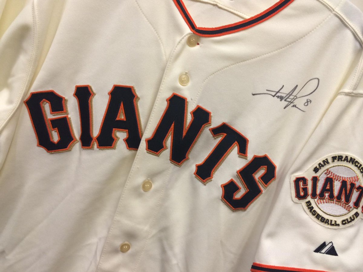 SFGiants's tweet photo. It's DAY 11 in the #12DaysofSFG. Post your best #HunterPenceSign to win this @hunterpence signed jersey. (con'd) http://t.co/JLYywx4Xgq