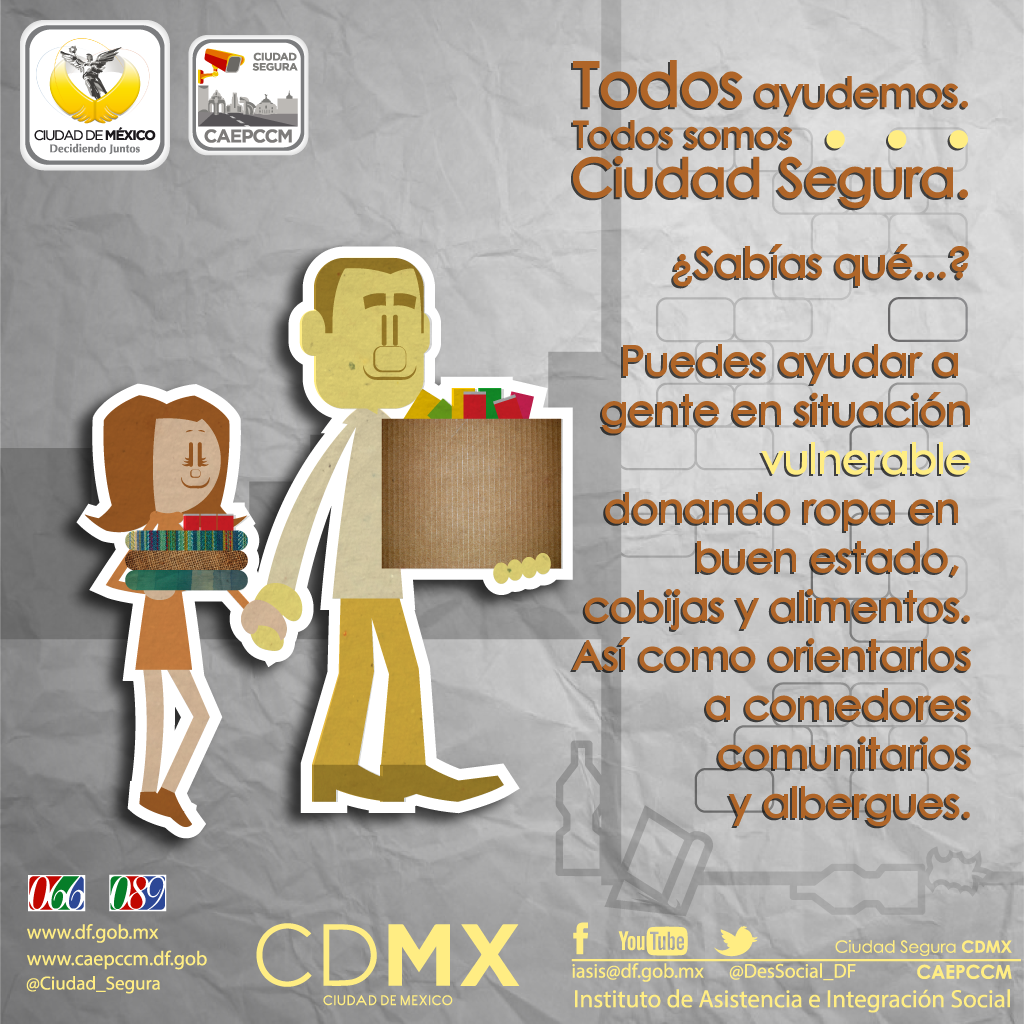 Dona al ASIS comunícate a 55304007 ó  acude al Centro de Acopio en Sur 65A, No.3246, Col. Viaducto Piedad,Iztacalco.