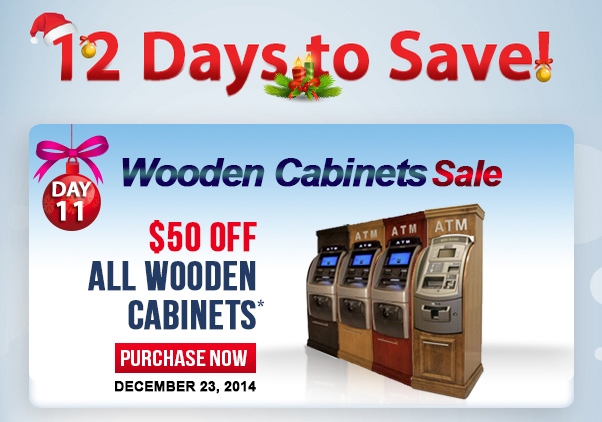 ATMTrader's tweet photo. Day 11: Time to jazz up your ATM surroundings with a wooden cabinet! $50 off today at http://t.co/xcKyPXo03s http://t.co/j8uZGCU3H9