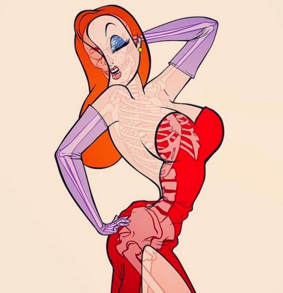 Art4anyone's tweet photo. Love this piece by @chrispandaloco #chrispanda #jessicarabbit #illustration #art #xray http://t.co/Nd343gPGsz