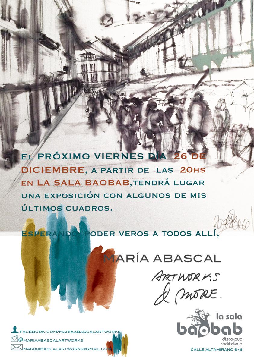 LASALABAOBAB's tweet photo. Este Viernes , exposición de Maria Abascal en La Sala Baobab a partir der las 20:00 http://t.co/bFWp5DKlvJ